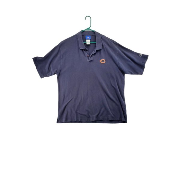 CHICAGO BEARS Shirt Men’s Short Sleeve Polo NFL Navy Blue Extra Large - Picture 1 of 7